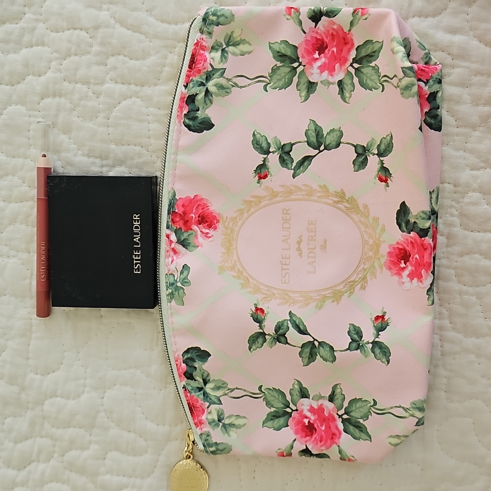 Estée Lauder x Ladurée Limited Edition Cosmetic Pouch With Makeup Samples NWT
